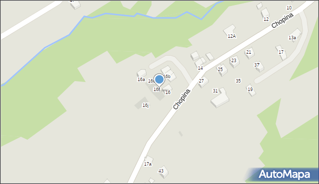 Brzozów, Chopina Fryderyka, 16g, mapa Brzozów