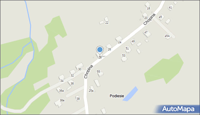 Brzozów, Chopina Fryderyka, 28, mapa Brzozów