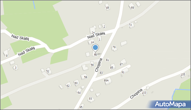 Brzozów, Chopina Fryderyka, 50, mapa Brzozów