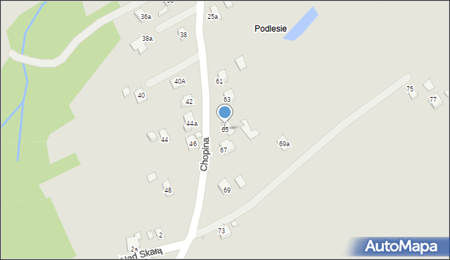 Brzozów, Chopina Fryderyka, 65, mapa Brzozów