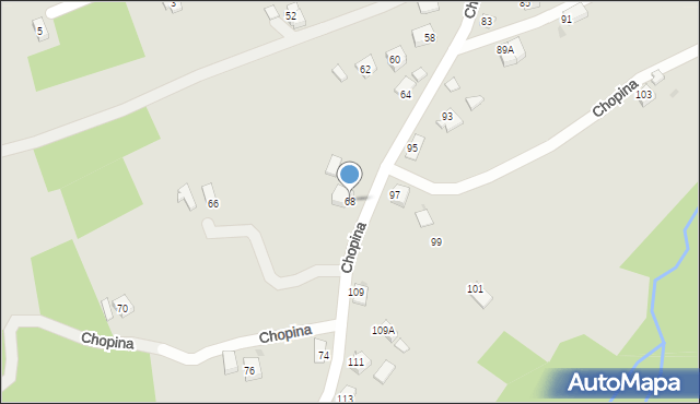 Brzozów, Chopina Fryderyka, 68, mapa Brzozów