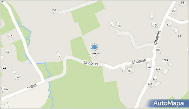 Brzozów, Chopina Fryderyka, 70, mapa Brzozów