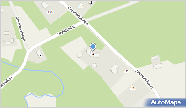 Budy-Grzybek, Chełmońskiego, 140, mapa Budy-Grzybek