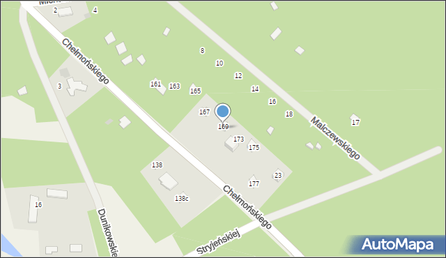 Budy-Grzybek, Chełmońskiego, 171, mapa Budy-Grzybek