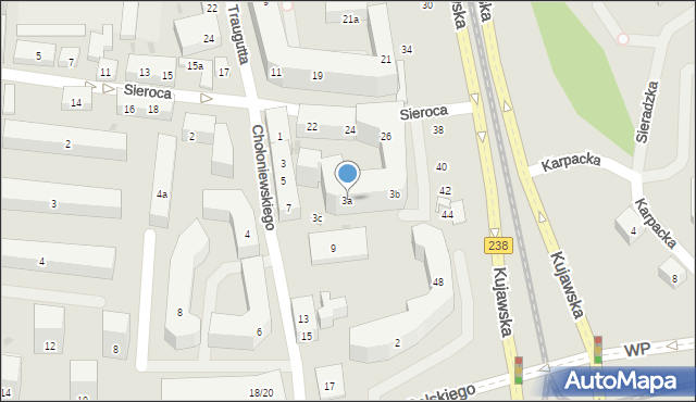 Bydgoszcz, Chołoniewskiego Antoniego, 3a, mapa Bydgoszczy