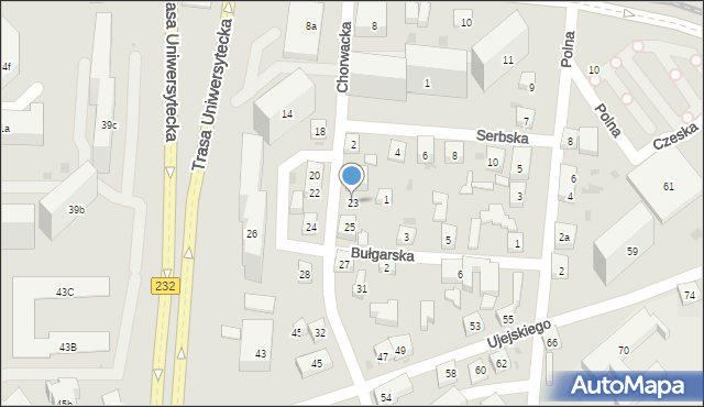 Bydgoszcz, Chorwacka, 23, mapa Bydgoszczy
