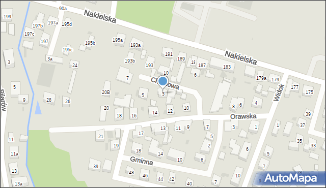 Bydgoszcz, Chlebowa, 3, mapa Bydgoszczy