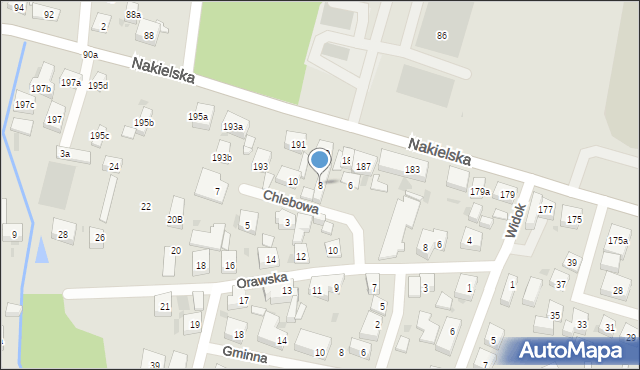 Bydgoszcz, Chlebowa, 8, mapa Bydgoszczy