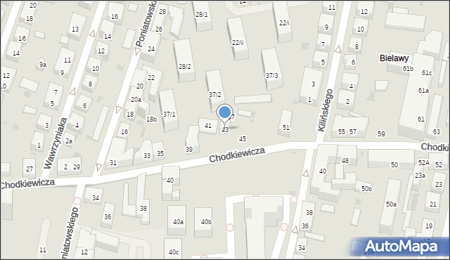 Bydgoszcz, Chodkiewicza Jana Karola, hetm., 43, mapa Bydgoszczy