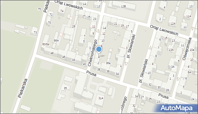 Bytom, Chełmońskiego Józefa, 4, mapa Bytomia