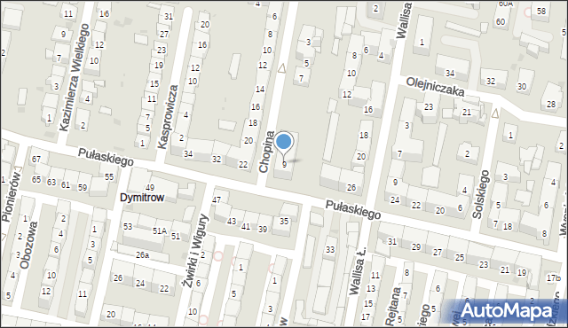 Bytom, Chopina Fryderyka, 9, mapa Bytomia