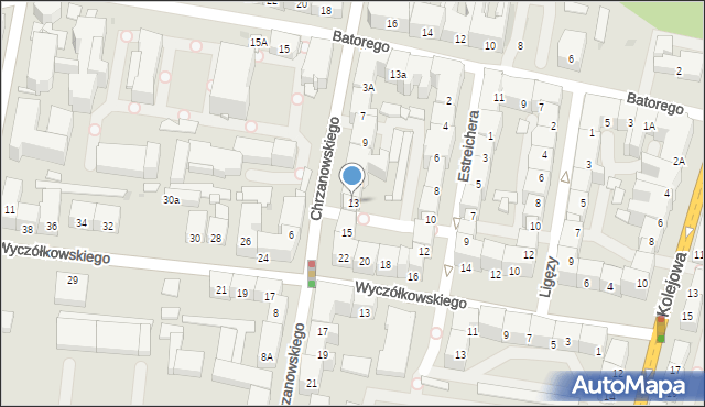 Bytom, Chrzanowskiego Ignacego, 13, mapa Bytomia