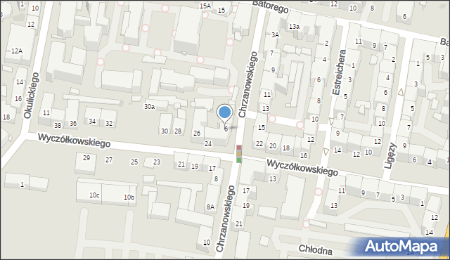 Bytom, Chrzanowskiego Ignacego, 6, mapa Bytomia