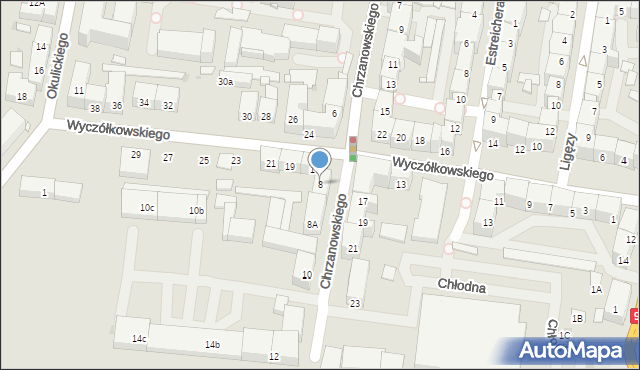 Bytom, Chrzanowskiego Ignacego, 8, mapa Bytomia