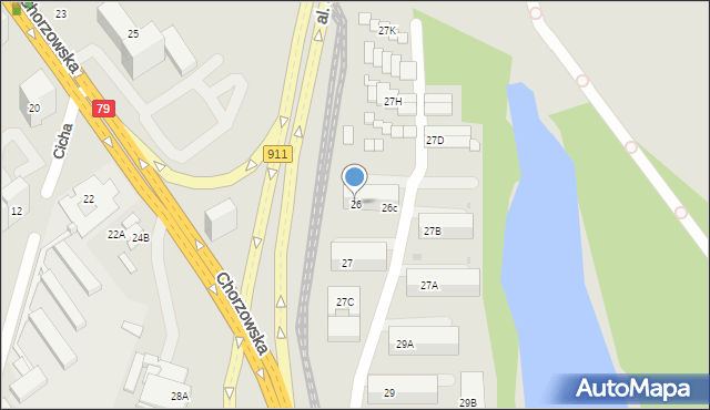 Bytom, Chorzowska, 26, mapa Bytomia
