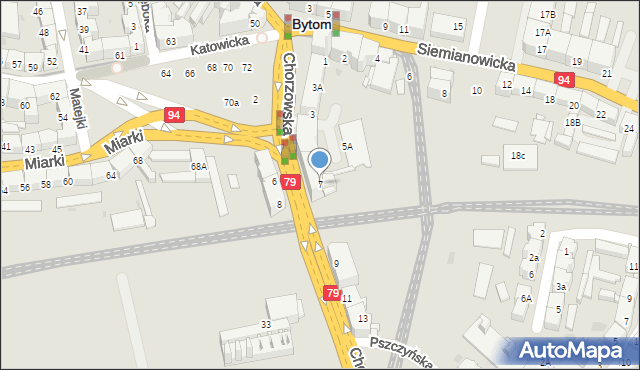 Bytom, Chorzowska, 7, mapa Bytomia