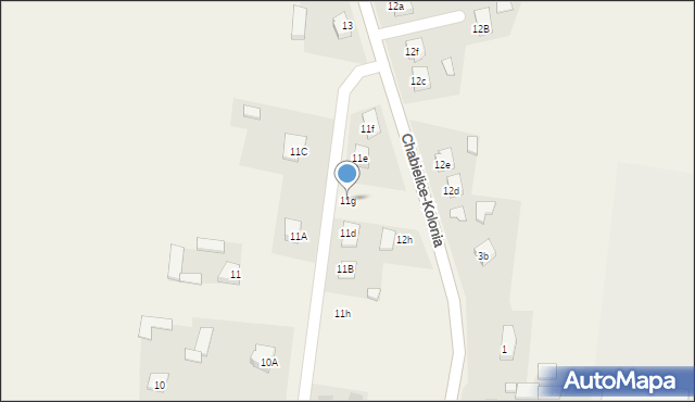 Chabielice, Chabielice, 11g, mapa Chabielice