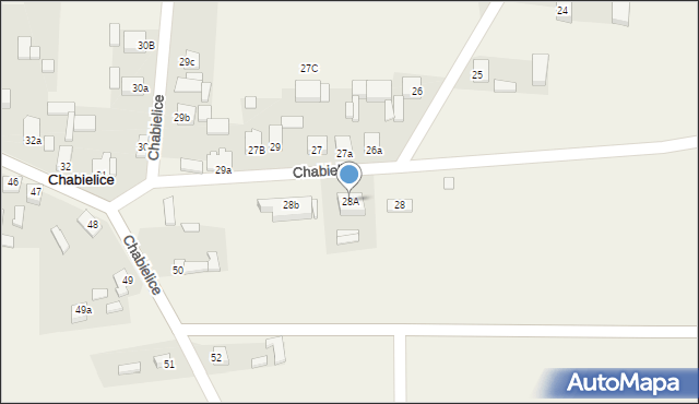 Chabielice-Kolonia, Chabielice-Kolonia, 28A, mapa Chabielice-Kolonia