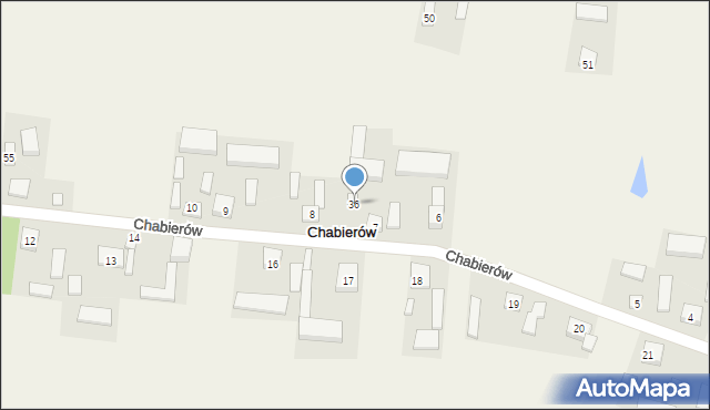Chabierów, Chabierów, 36, mapa Chabierów