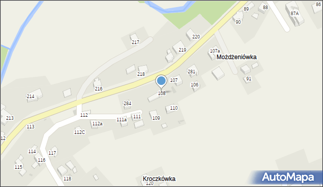 Chabówka, Chabówka, 108, mapa Chabówka