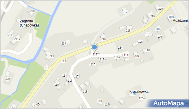 Chabówka, Chabówka, 112, mapa Chabówka