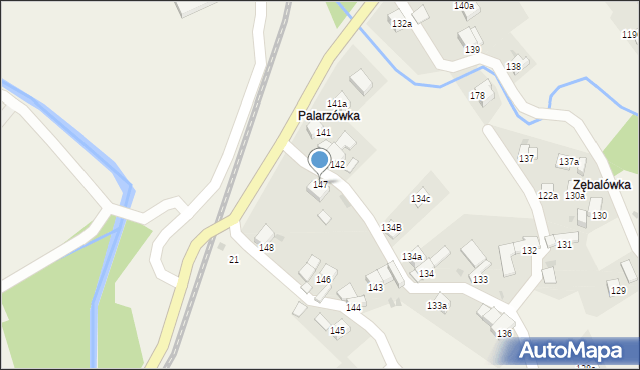 Chabówka, Chabówka, 147, mapa Chabówka