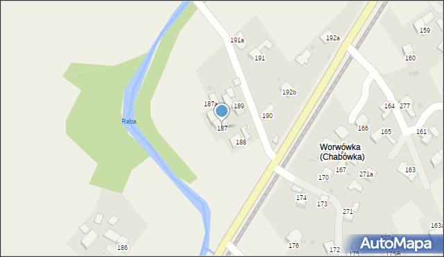 Chabówka, Chabówka, 187, mapa Chabówka
