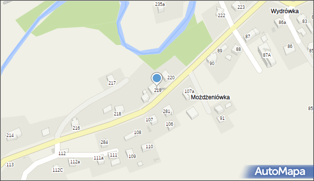 Chabówka, Chabówka, 219, mapa Chabówka