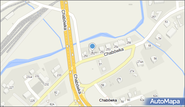 Chabówka, Chabówka, 251, mapa Chabówka