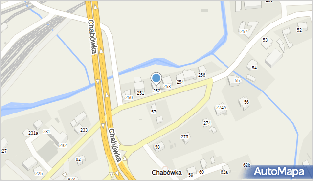 Chabówka, Chabówka, 252, mapa Chabówka