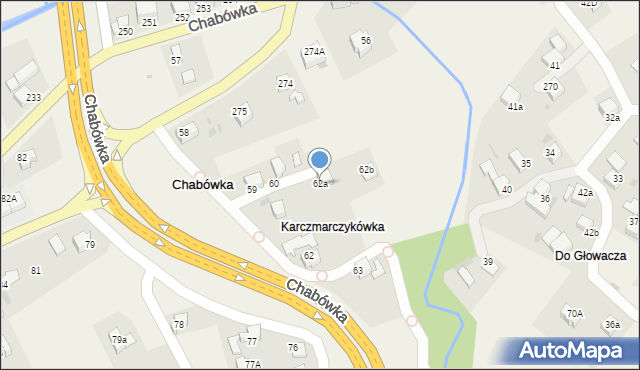 Chabówka, Chabówka, 62a, mapa Chabówka