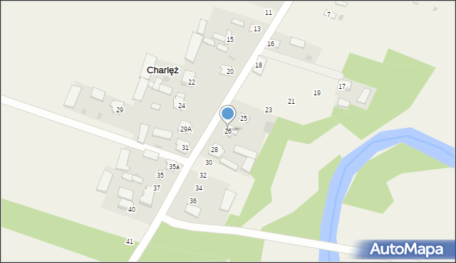 Charlęż, Charlęż, 26, mapa Charlęż