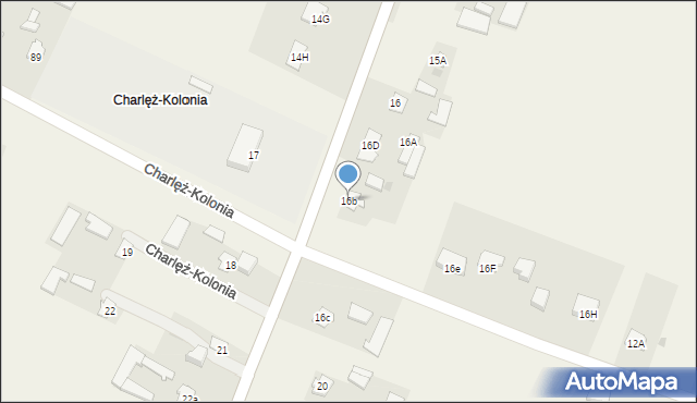 Charlęż, Charlęż-Kolonia, 16b, mapa Charlęż