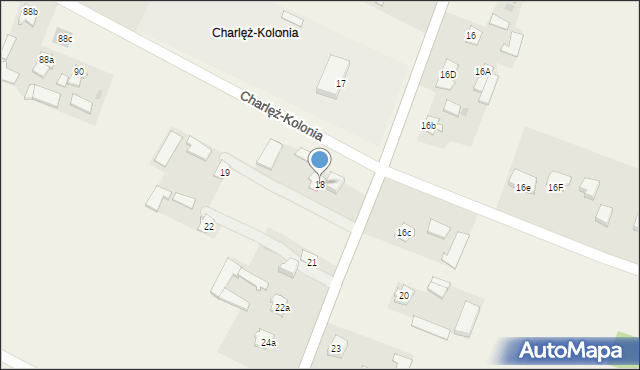 Charlęż, Charlęż-Kolonia, 18, mapa Charlęż