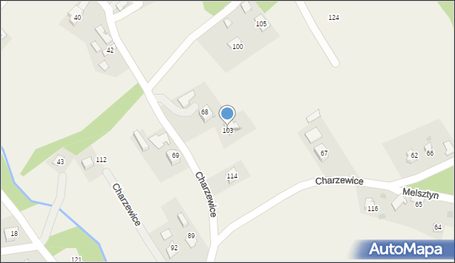 Charzewice, Charzewice, 103, mapa Charzewice