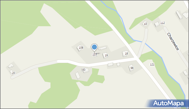 Charzewice, Charzewice, 115, mapa Charzewice