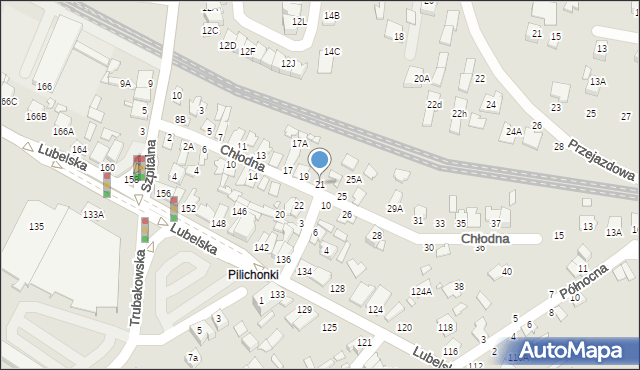 Chełm, Chłodna, 21, mapa Chełma
