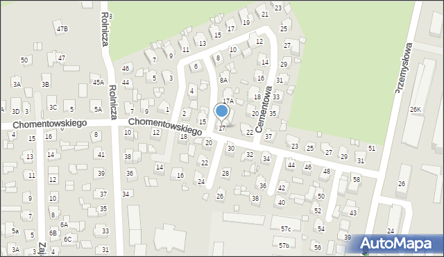 Chełm, Chomentowskiego Michała, 17, mapa Chełma