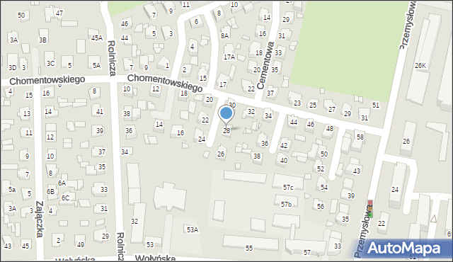 Chełm, Chomentowskiego Michała, 28, mapa Chełma