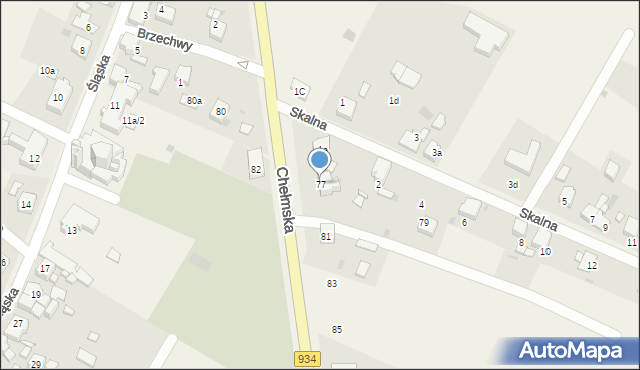 Chełm Śląski, Chełmska, 77, mapa Chełm Śląski