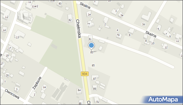 Chełm Śląski, Chełmska, 83, mapa Chełm Śląski