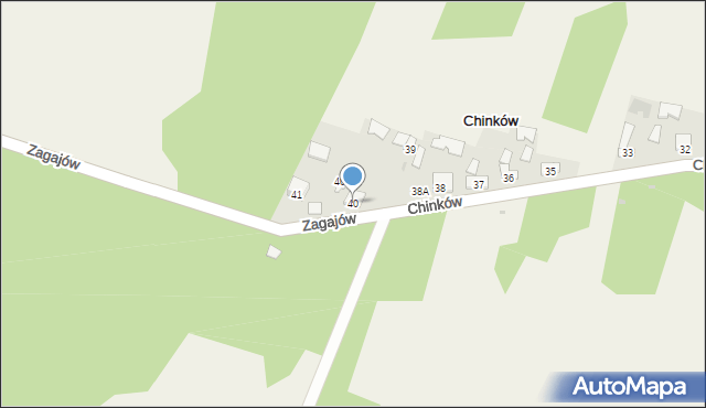 Chinków, Chinków, 40, mapa Chinków