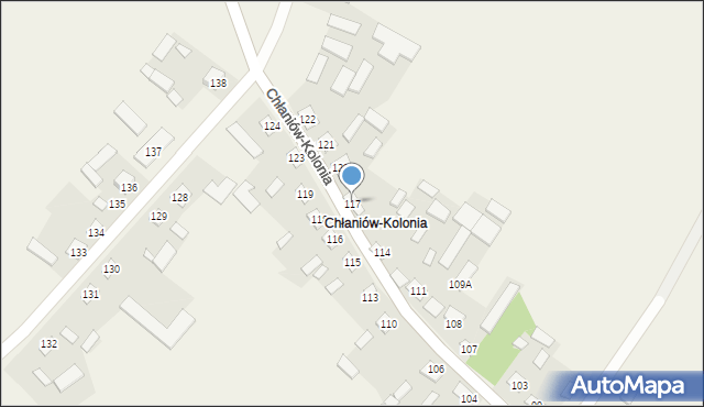 Chłaniów, Chłaniów, 117, mapa Chłaniów