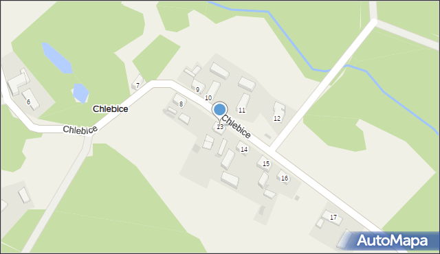 Chlebice, Chlebice, 13, mapa Chlebice