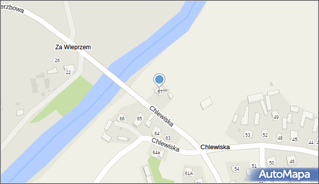 Chlewiska, Chlewiska, 67, mapa Chlewiska