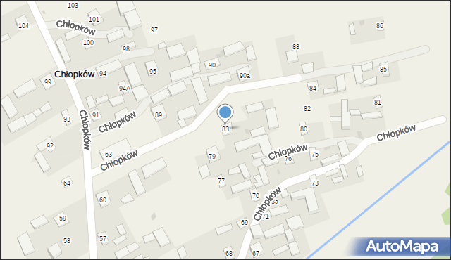 Chłopków, Chłopków, 83, mapa Chłopków