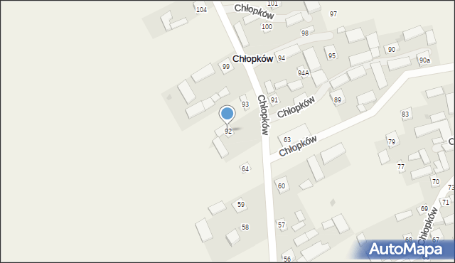 Chłopków, Chłopków, 92, mapa Chłopków