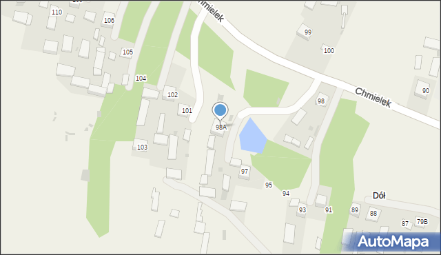 Chmielek, Chmielek, 98A, mapa Chmielek