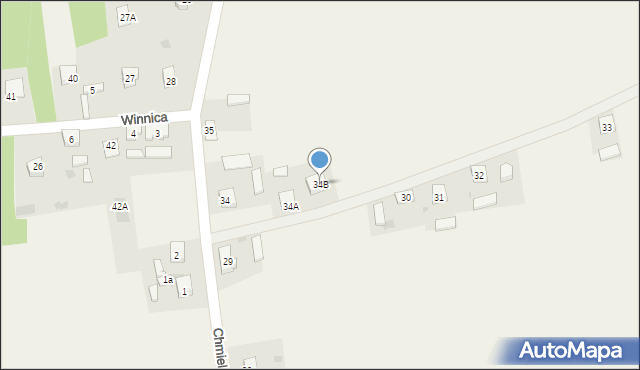 Chmielnik, Chmielnik, 34B, mapa Chmielnik