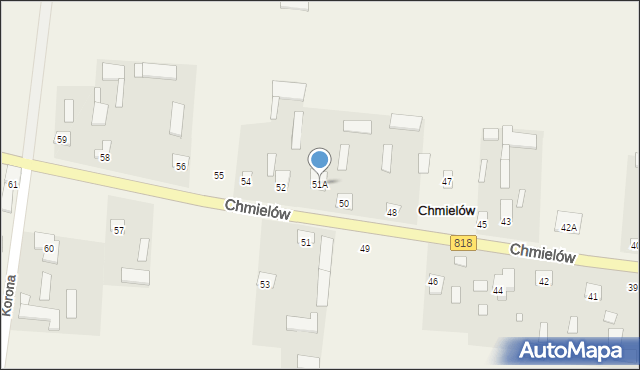 Chmielów, Chmielów, 51A, mapa Chmielów